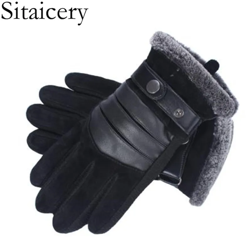 

Sitaicery Cold-proof Waterproof Winter Men's Gloves Cycling Fluff Warm Gloves For Touchscreen Cold Weather Windproof Anti Slip