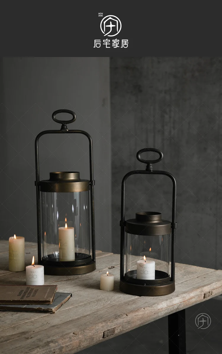 Американский старинный держатель для свечей промышленности Стекло кованого