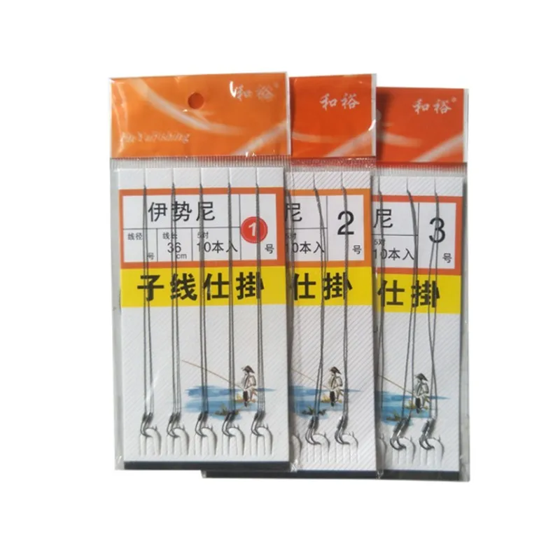 

10pcs Fishing Crank String Japan Series1#-12# Fishhooks Group Freshwater Catch Barbed Sabiki Tackle Single Black Nickel Color