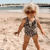 toddler kids baby girls leopard swimsuit swimwear ruffle cute girl swimsuit swimming one piece monokini bikini