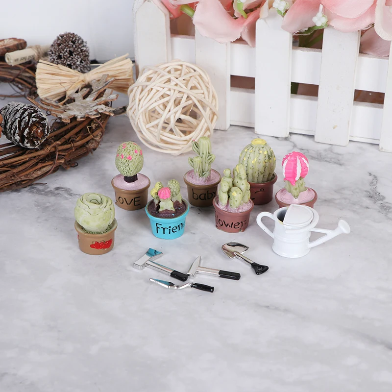 Миниатюрное зеленое Горшечное растение для кукольного домика в масштабе 1:12 12 шт.