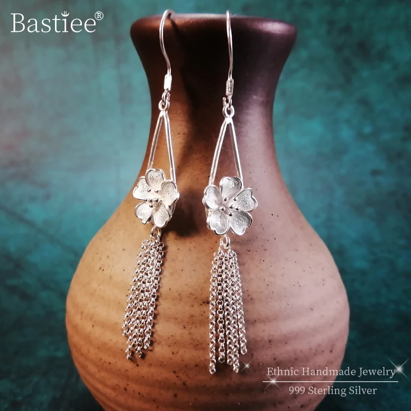 Женские серьги с бахромой Bastiee 999 из стерлингового серебра роскошные украшения