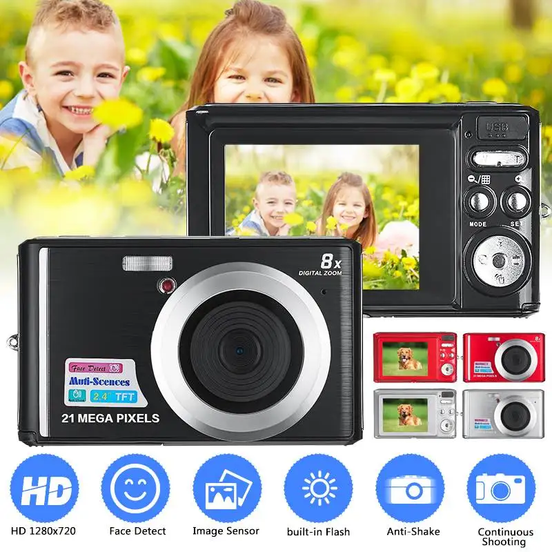Ультратонкая HD цифровая камера 2 7 дюйма 21 МП видеокамера с обнаружением лица и
