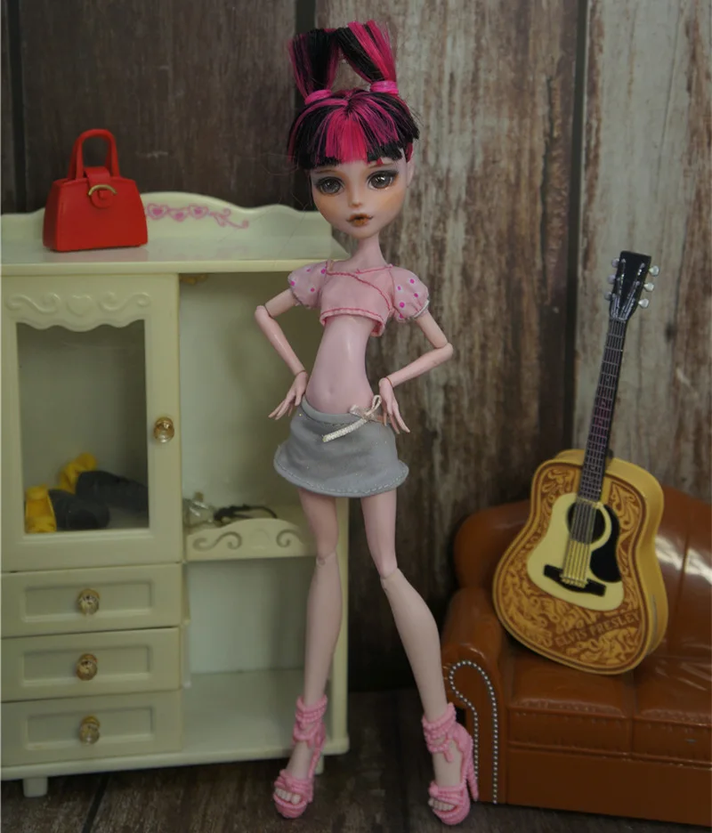 Новейший Модный повседневный комплект одежды для девочек «Monster High»; подарок для девочек - Цвет: only doll clothes A