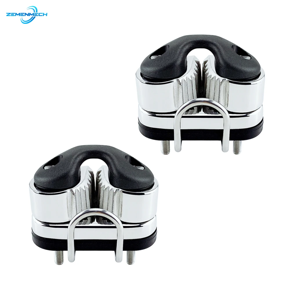 

2PCS Boat Accessories Black Ball Bearing Cam Cleat Pilates Equipment Marine Boat Fast Entry Rope Wire Cleat 316 Stainless Steel