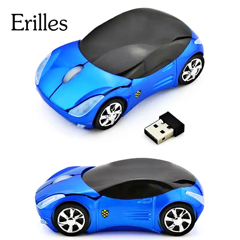 Erilles Wireless Car Shape mouse 2.4G Optical Gaming computer mice 1600DPI Latop Desktop Coreless USB Fashion Mause gift office