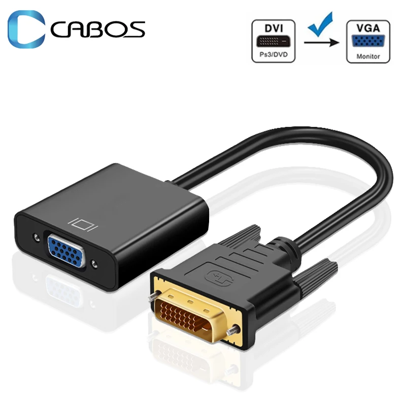 Cabos DVI-D DVI к VGA адаптер видео преобразователь кабеля 24 + 1 25Pin 15Pin HD 1080P для ПК