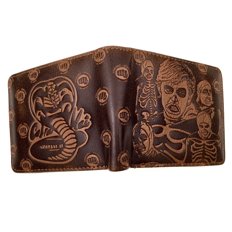 Cobra kai Винтаж Для мужчин кожаный бумажник Двойные 7 Кредитная карточка 1 шт.