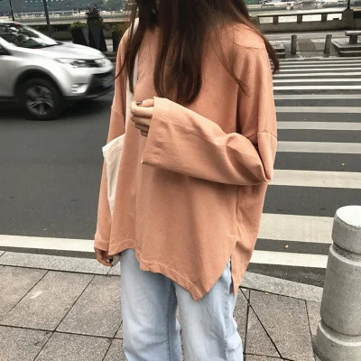 

Color Long-Sleeve T-shirt Women 'S Korean-Style Loose