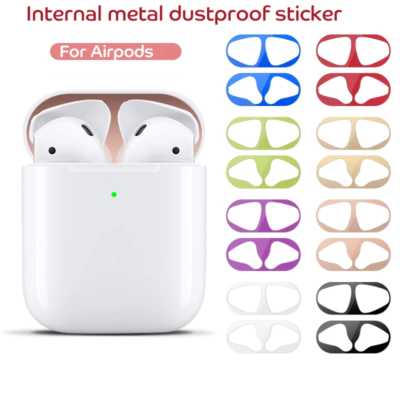 Ultra Thin Skin Protective Cover Dust-Proof For Apple Airpods 2 1 Film Sticker Iron Shavings Dust Guard For Airpod Earphones