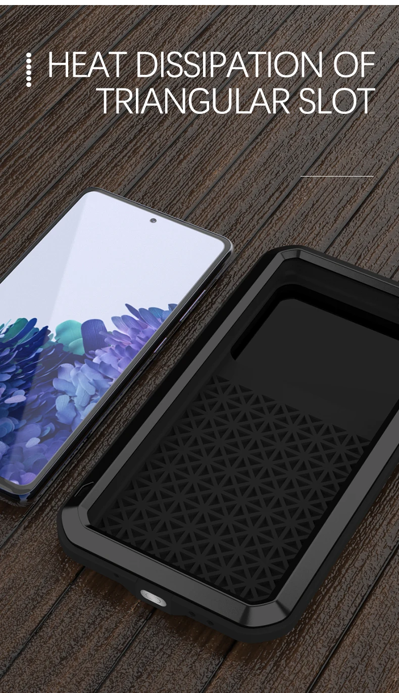 Чехол LOVE MEI совместимый с Samsung Galaxy S20 FE 2020 Алюминиевый металлический чехол Gorilla Glass