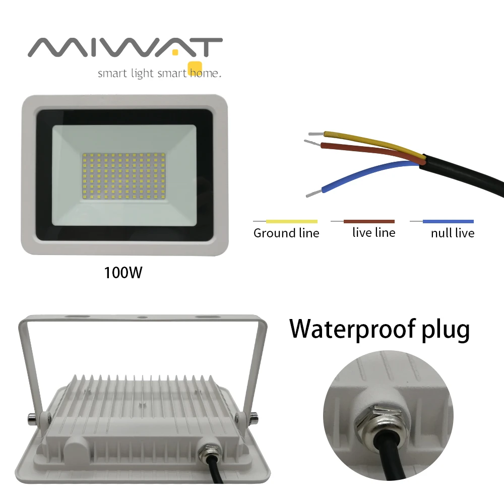 LED Flood Light 10W 20W 30W 50W 100W AC220V Reflector Floodlight Spotlight IP68 Waterproof Outdoor Street Wall Washer Lamp | Лампы и