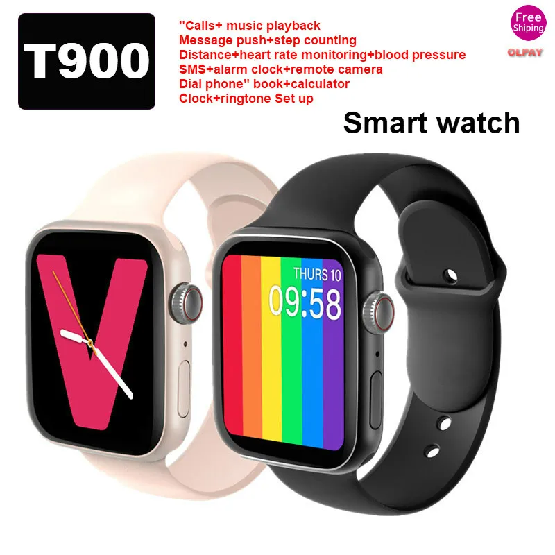 Смарт часы T900 для мужчин и женщин умные с Bluetooth 1 54 дюйма датчиком сердечного ритма