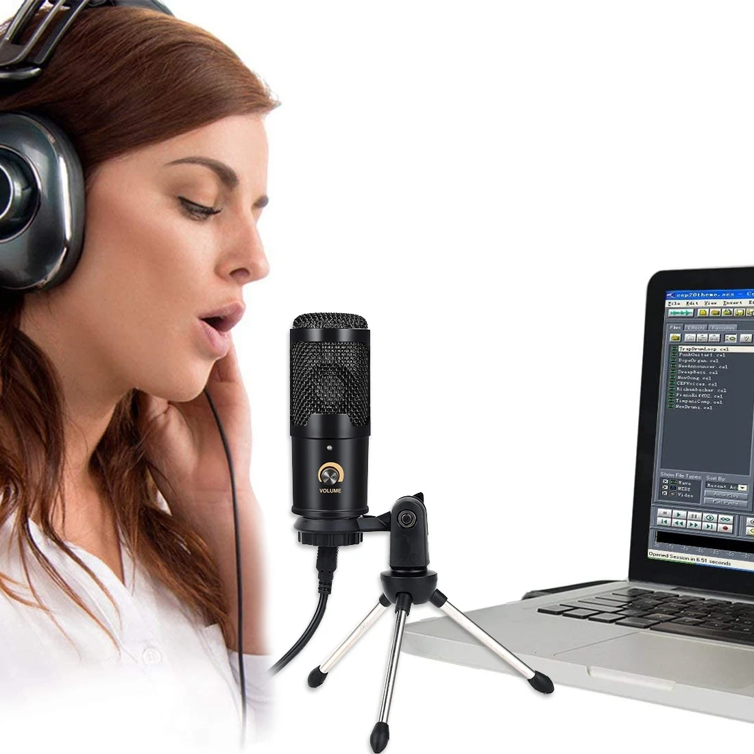 Кардиоидный конденсаторный микрофон USB-микрофон со штативом для записи