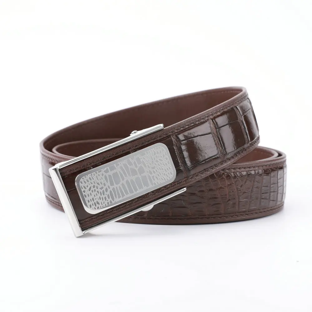 

Аутентичные экзотические True крокодиловой кожи Автоматическая пряжка Для мужчин шикарный пояс из натуральной крокодиловой кожи Нержавеюща...