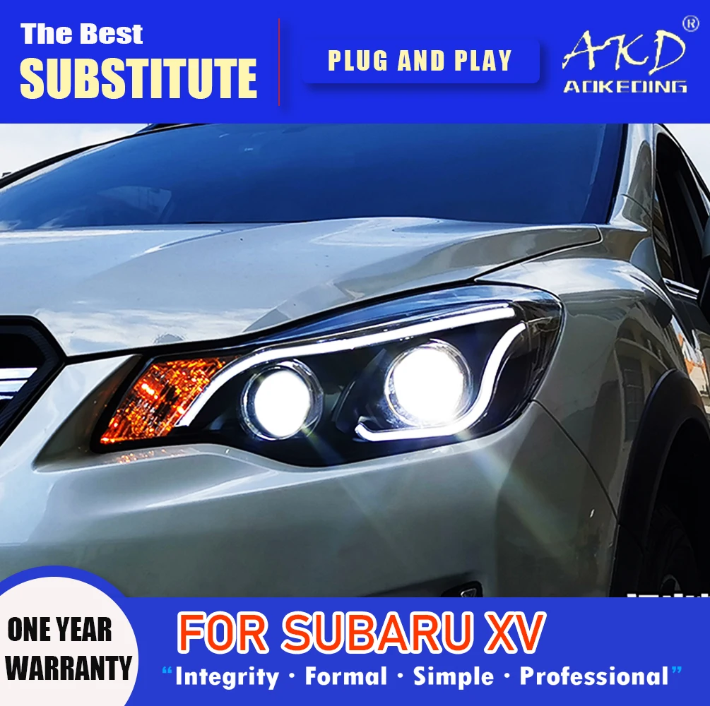 

Фара AKD для SUBARU XV, светодиодная фара 2011-2016, фары XV DRL, поворотный сигнал, фара дальнего света, объектив проектора Angel Eye