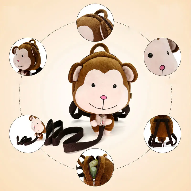 Детский рюкзак с защитой от потери плюшевый милыми мультяшными животными и 100 см