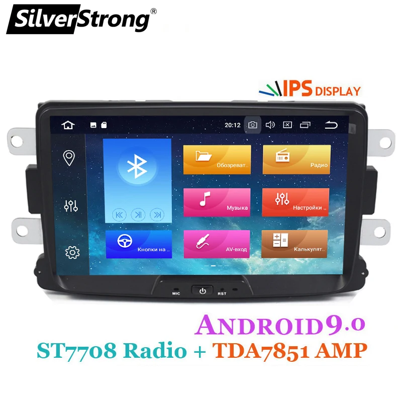 SilverStrong 8 дюймов Android9.0 четырехъядерный автомобильный Радио gps 1Din для Renault LOGAN II Duster DACIA DOKKER Dacia камера подарок 8L