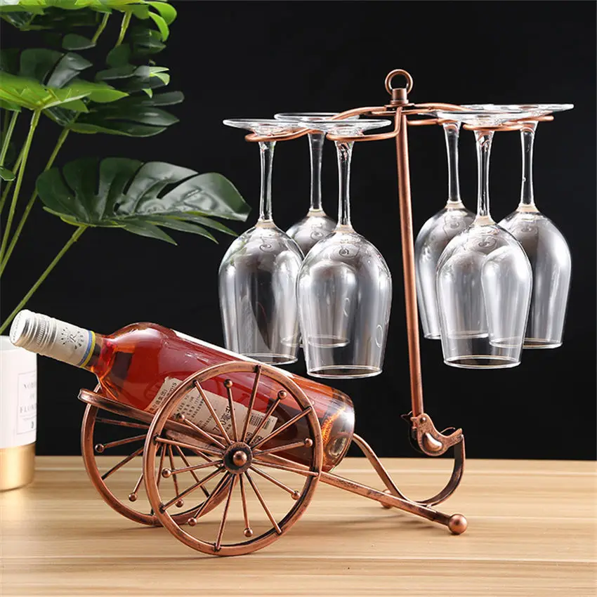 Ретро карета Красный Держатель винного бокала креативная винная подвесная чашка