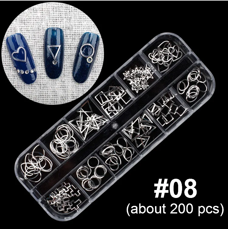 08 Mixed Colorful Rhinestones For Nails Crystal Stones Gems Manicure Accessories Studs 27 Models Diamonds 3D Nail Art Decorations - Цвет: 08