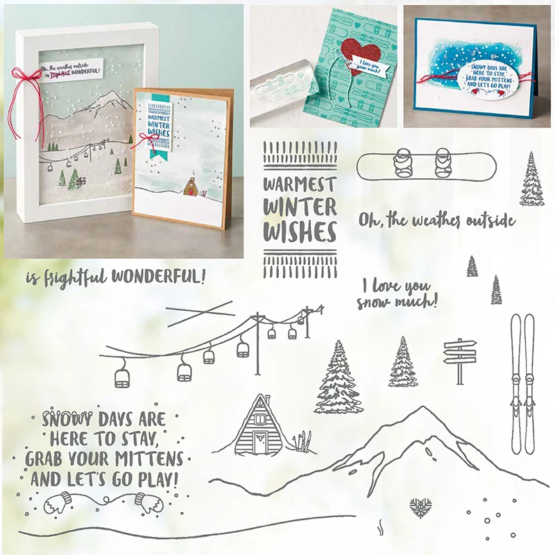 

Mountain Tree Clear Stamp and Metal Cutting Dies for DIY Scrapbooking Stencil Photo Album Craft Paper Card Template Handcraft