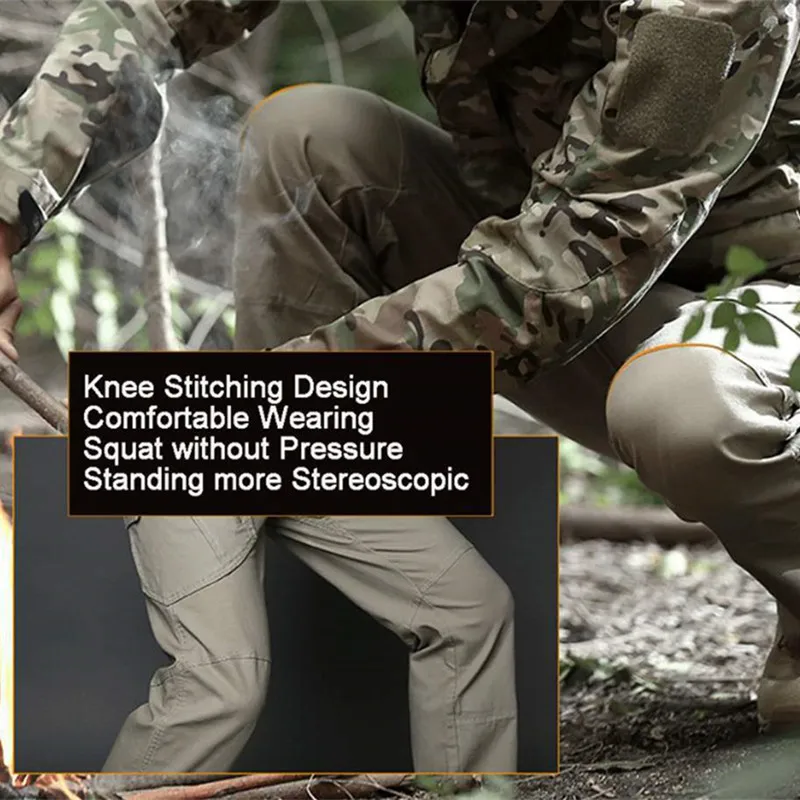 

Tactical Pants Mens New Casual Cargo Pants Multiple Pocket Elasticity Slim Trousers Wear Resistant Military Army Pant