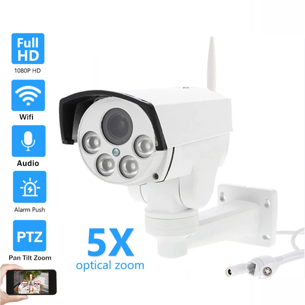 HD 2MP/5MP PTZ wi fi IP Камера Беспроводной открытый стандарт Onvif 5X 10X зум H.264 ИК 50 м P2P