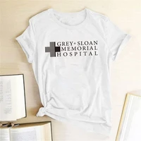 grey sloan memorial hospital letter print t shirts women harajuku shirt tee shirt femme casual shirts women ropa para mujer