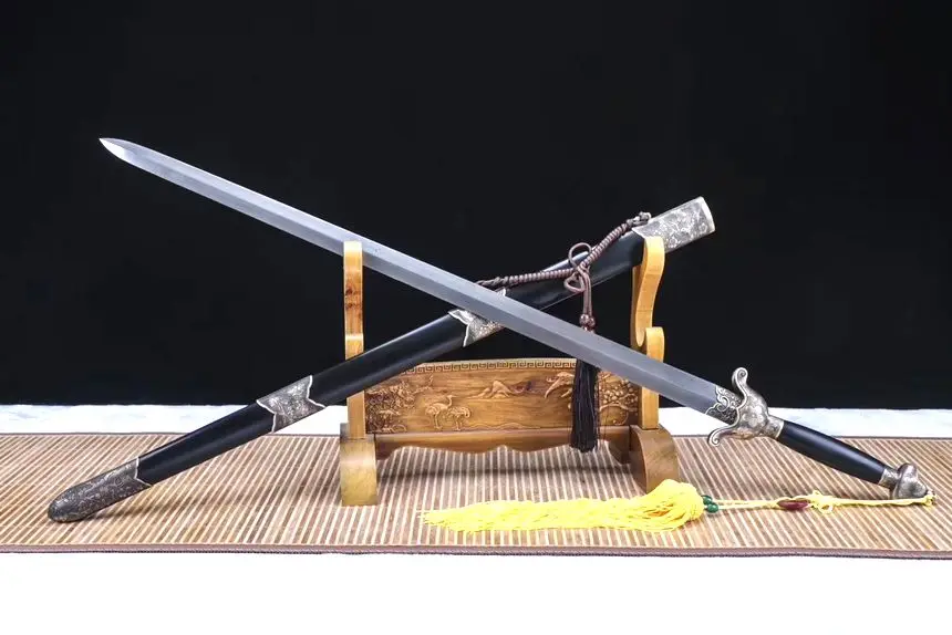 

Tang Jian Full Tang Sword Vein Steel Blade WUSHU Sword saber Black sanders Sheath