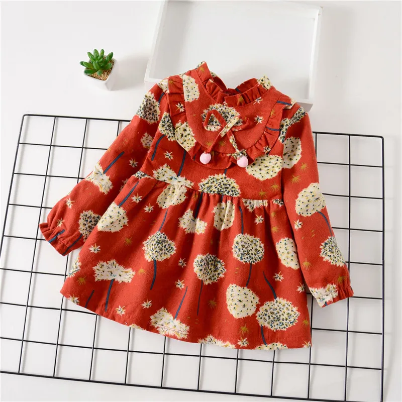 Летняя одежда для маленьких девочек мини-юбки до колен с длинным рукавом Детские