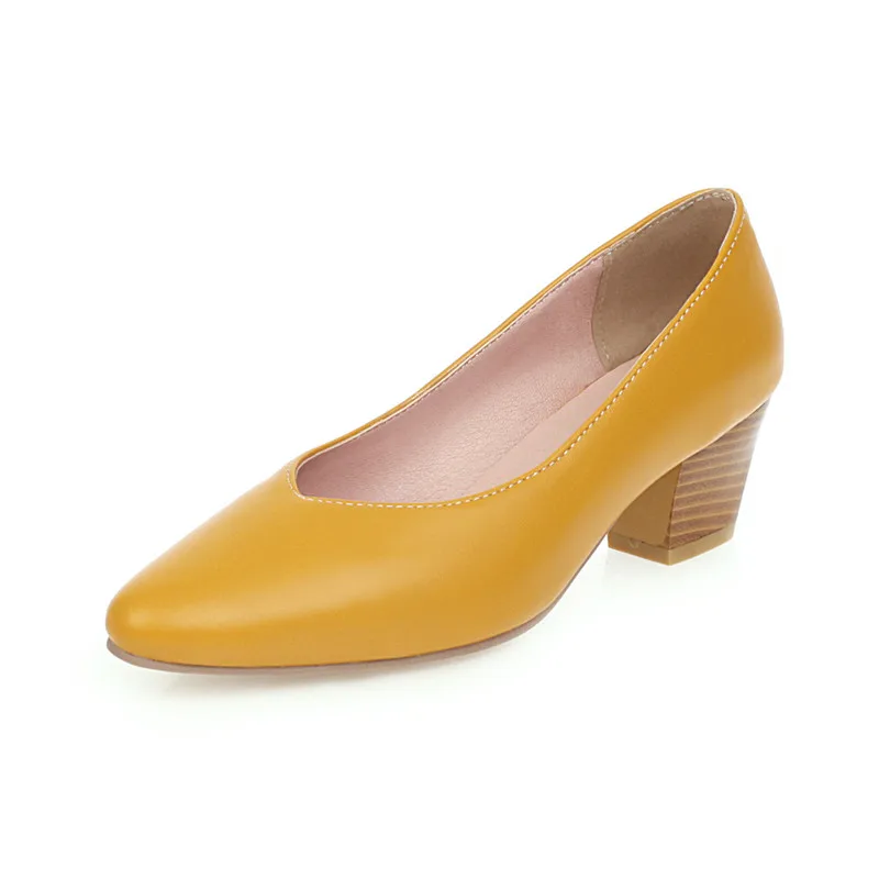 YMECHIC/весенние женские туфли-лодочки с острым носком Цвет зеленый желтый черный