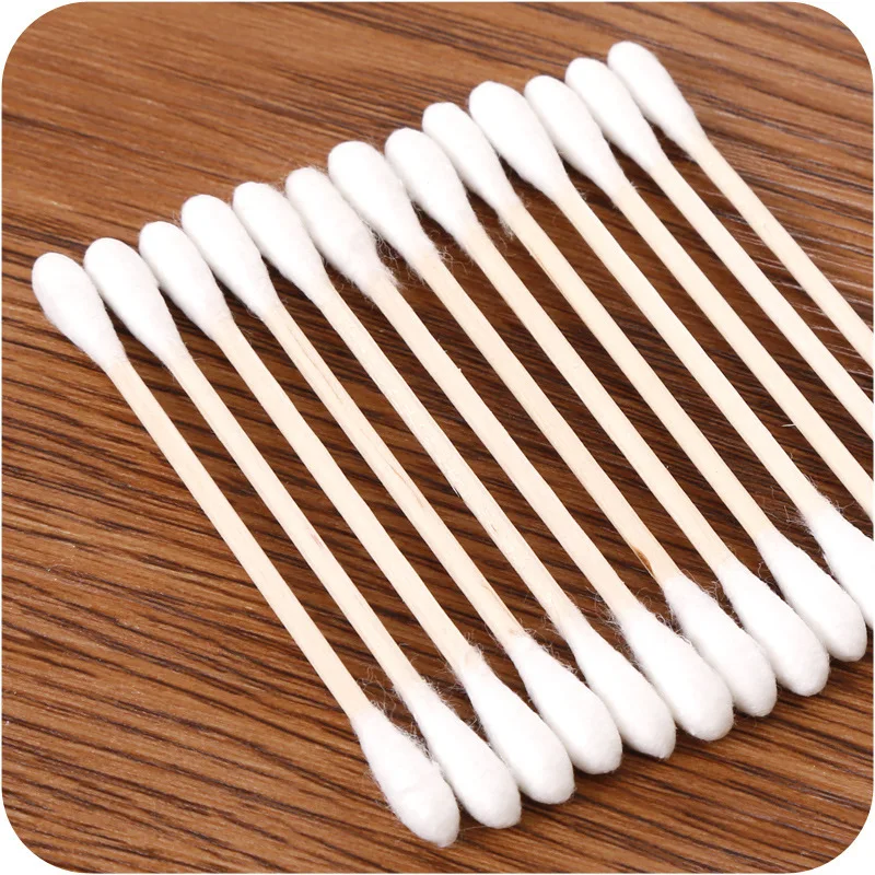 Double Head Wood Cotton Swab Women Makeup Buds Tip Sticks Nose Ear Cleaning Baby Health Care Tools palos de madera | Красота и