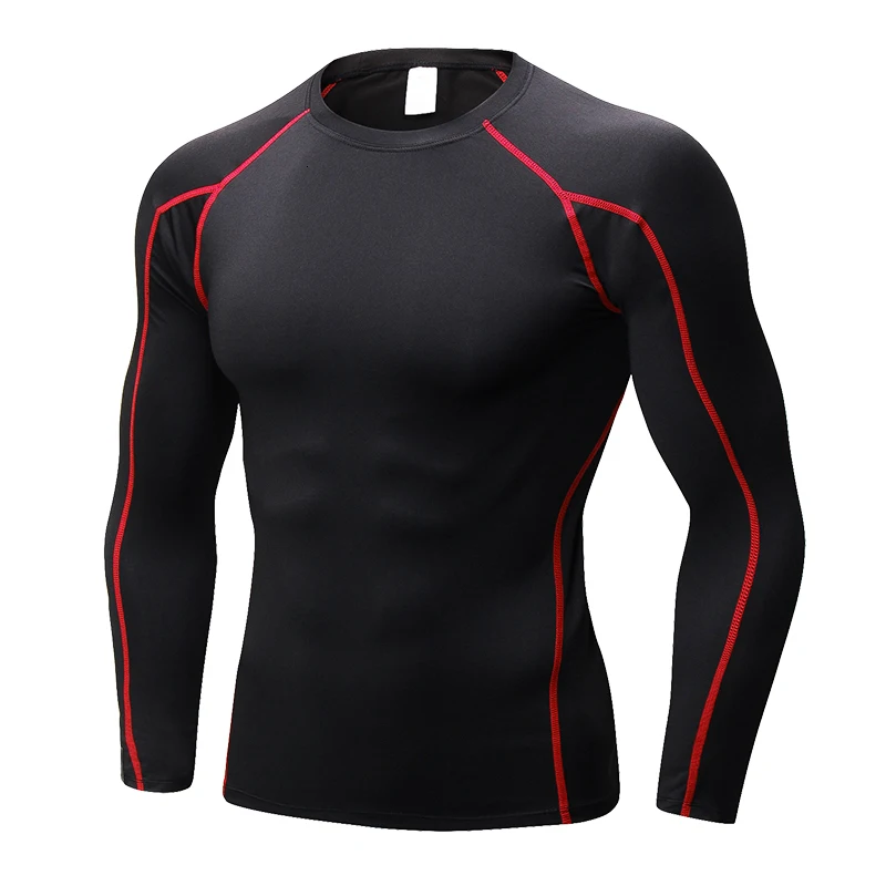 

European Size Men Compression Tight Skin Long Sleeve Shirt Fitness Clothes 3D Prints Bodybuilding Compression Base Tops