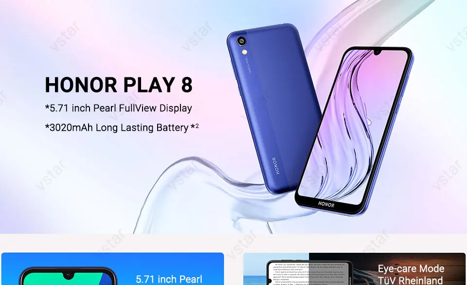 honor 8 Play, honor Play 8, смартфон, 5,71 дюймов, 2 Гб, 32 ГБ, MT6761, четыре ядра, две sim-карты, разблокировка лица, 3020 мАч