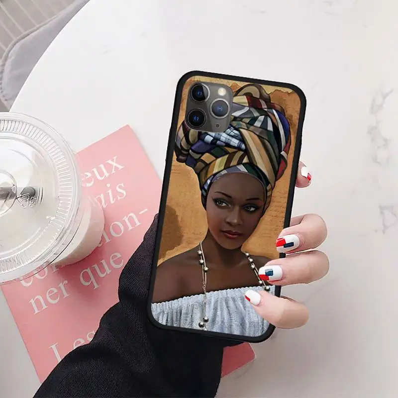 

art african girl Phone Case for iPhone 11 12 mini pro XS MAX 8 7 6 6S Plus X 5S SE 2020 XR