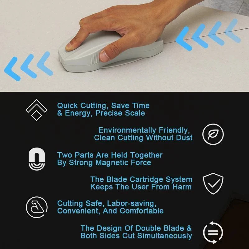 

Gypsum Board Cutting Tool Portable Hand Push Drywall Cutting Artifact Tool For Tile Carpet Foam CLH@8
