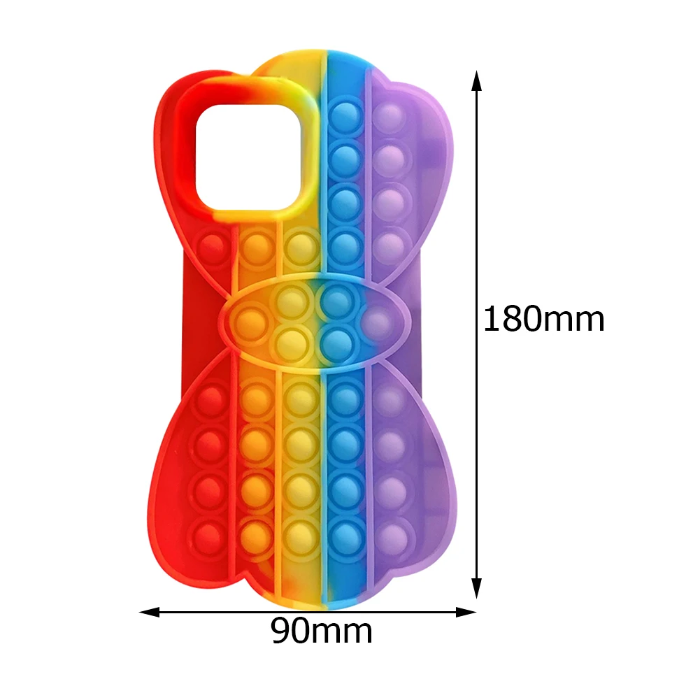 Funda de silicona para iPhone 11 12 Pro, juguete Antiestr&eacute;s con burbujas, funda para tel&eacute;fono-5