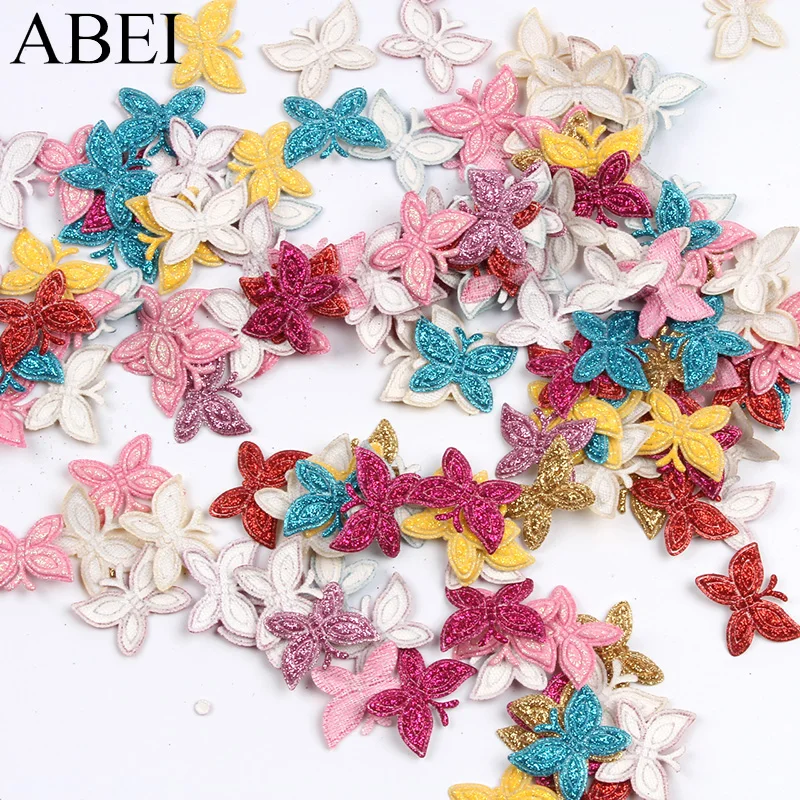 100 шт. разноцветные Мультяшные блестящие наклейки-бабочки для скрапбукинга | Дом