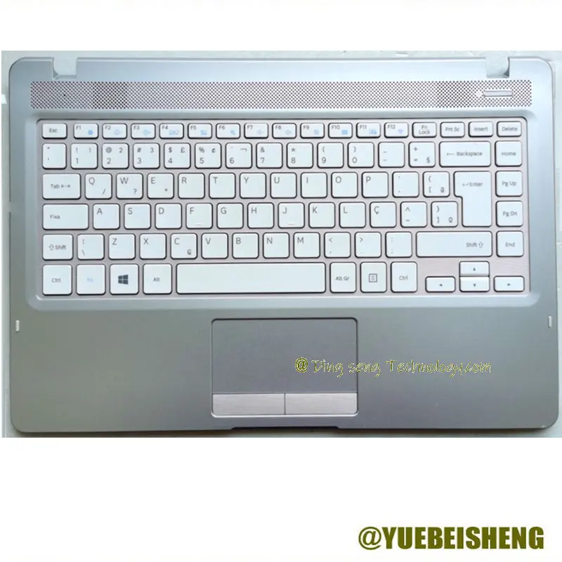 

YUEBEISHENG New/Org For SAMSUNG 500R4L NP500R4L palmest SP Spainish keyboard upper cover Touchpad,Silver