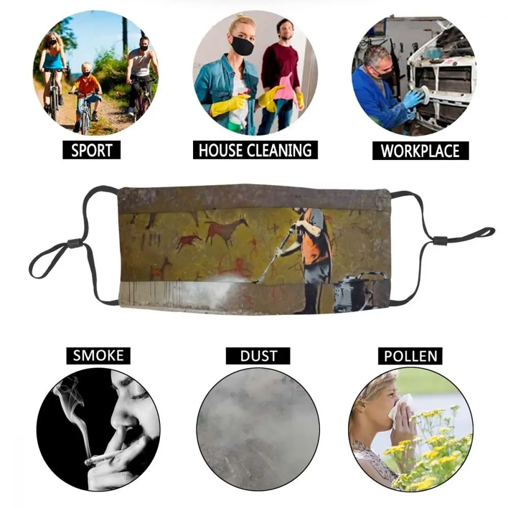 

Council Worker By Banksy Reusable Face Mask Anti Haze Protection Mask Respirator Mouth Muffle