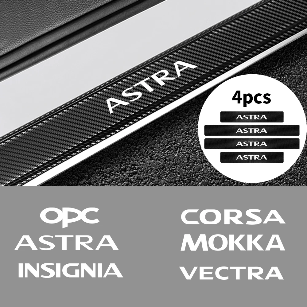 4 шт. водонепроницаемые защитные наклейки из углеродного волокна на порог