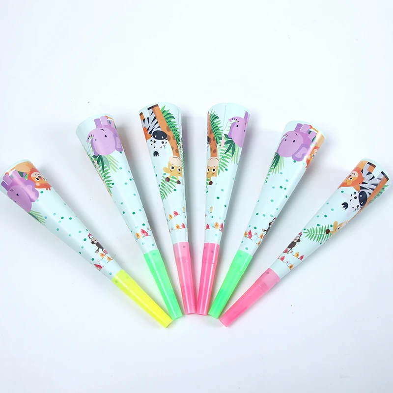 6 шт. для вечеринки в стиле сафари с изображением животных из мультфильма рога