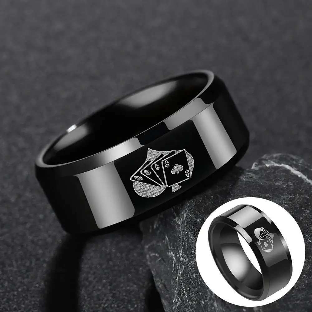 Новинка модное мужское ювелирное изделие с принтом в виде игральных карт черная