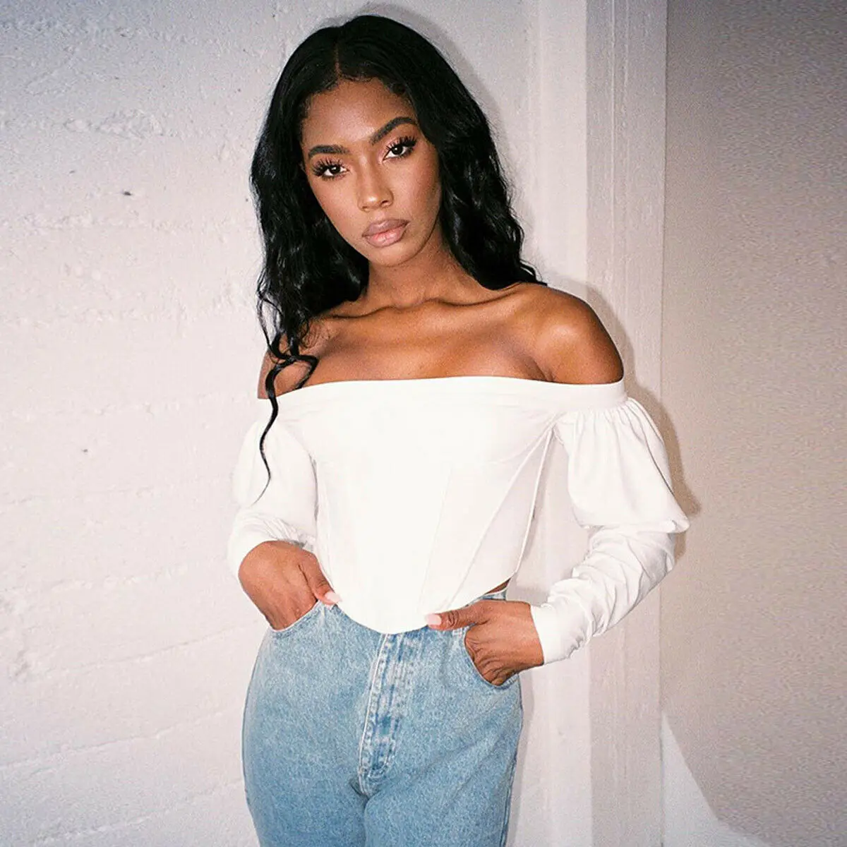 Женская рубашка с открытыми плечами топы длинный рукав джемпер жилет Cami