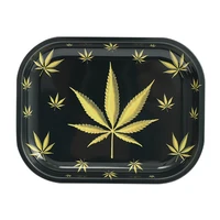 herb tobacco tinplate plate smoking accessories cigarette rolling tray 1814cm storage for grinder smoking case gadgets for men