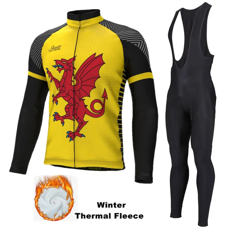 

Winter Cycling Jersey Bib Set MTB Bike Clothing Mens Ropa Ciclismo Thermal Fleece Bicycle Clothes Cycling Wear 15 color