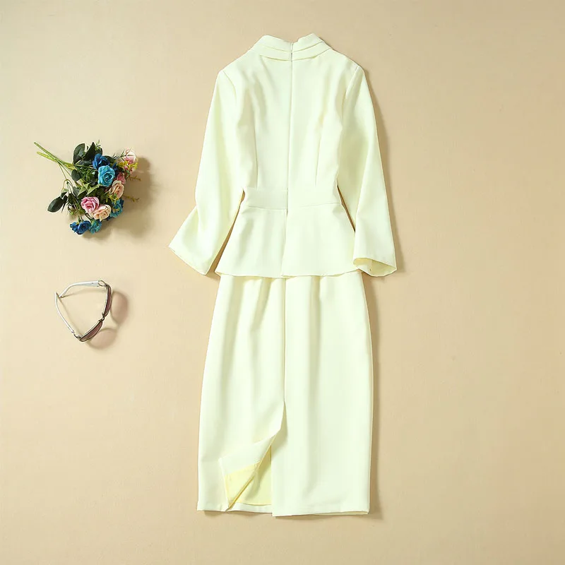 Princess Kate Middleton Dress Woman Dress V-Neck Long Sleeve Elegant Pencil Dresses Work Wear Clothes NP0755J