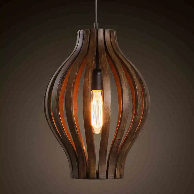 

Southeast Asia Creative Dining Pendant Lamp Art Retro Restaurant Lamp Living Room Hanging Lamp Free Shipping Creative Wood Iron
