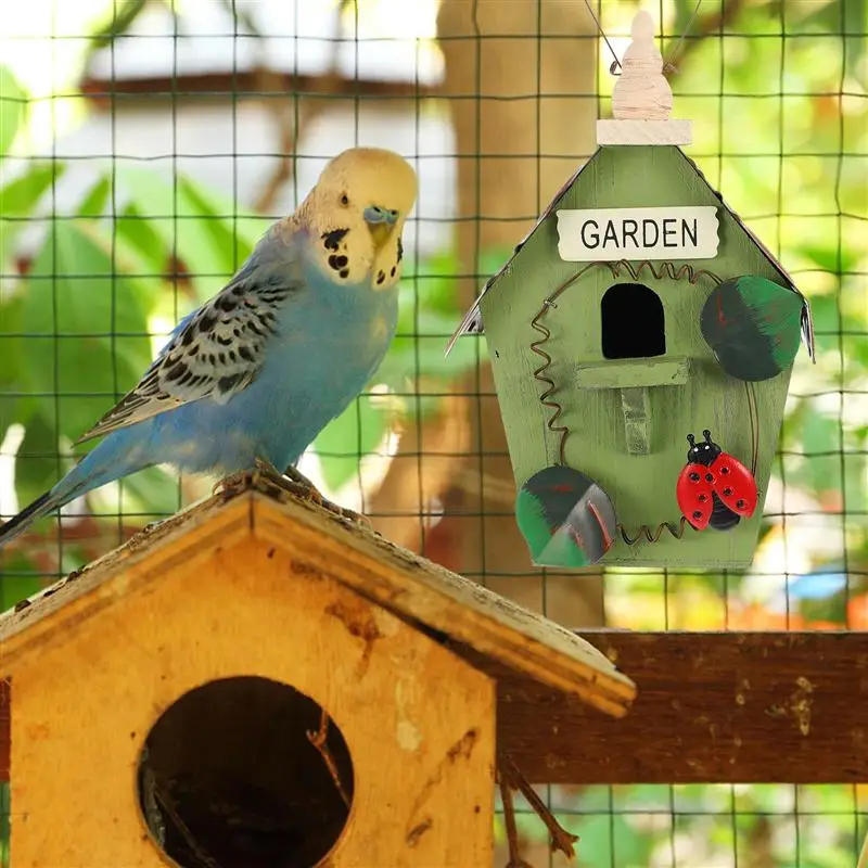 

1pc Mini Bird Nest Wood Bird Nest Handmade Bird Nest Bird Hanging House for Yard