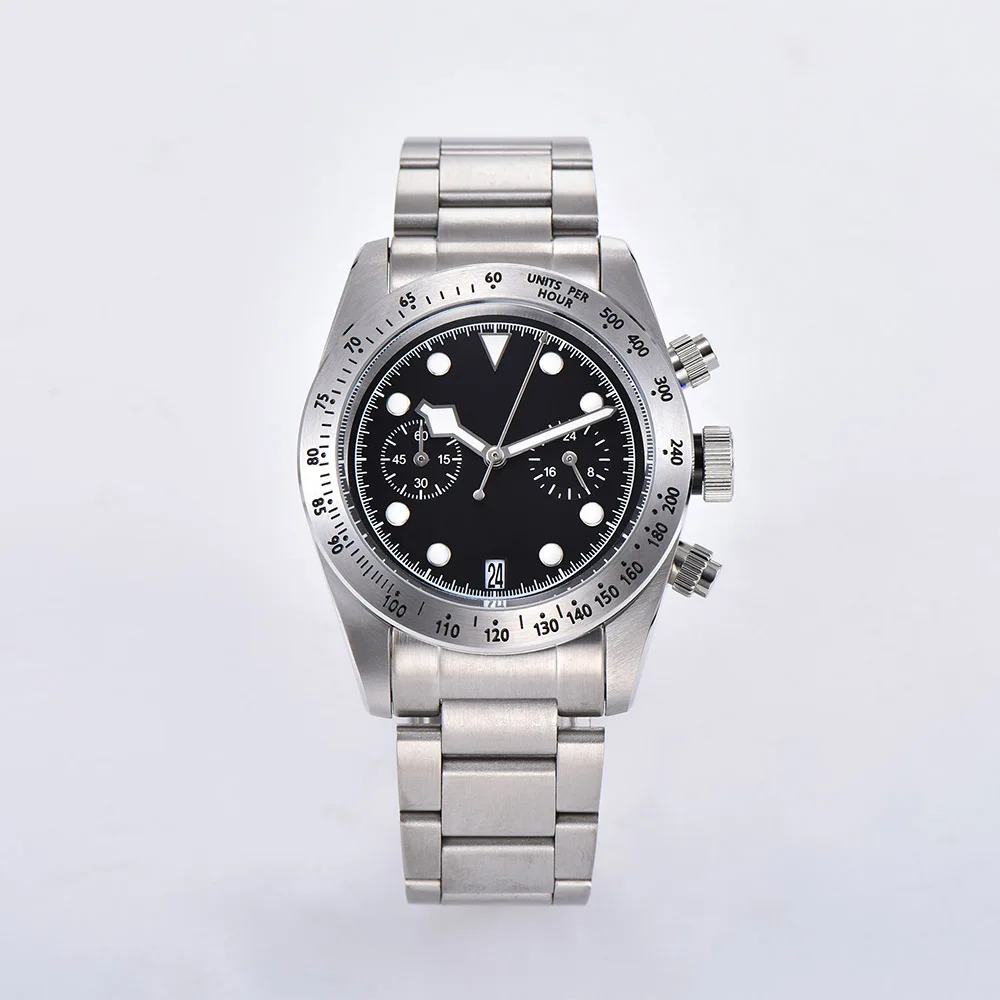 Мужские часы 41 мм Schwarz Bay 79350 кварцевый хронограф MIYOTA vk64 Move men t 316L чехол из нержавеющей стали многофункциональные часы